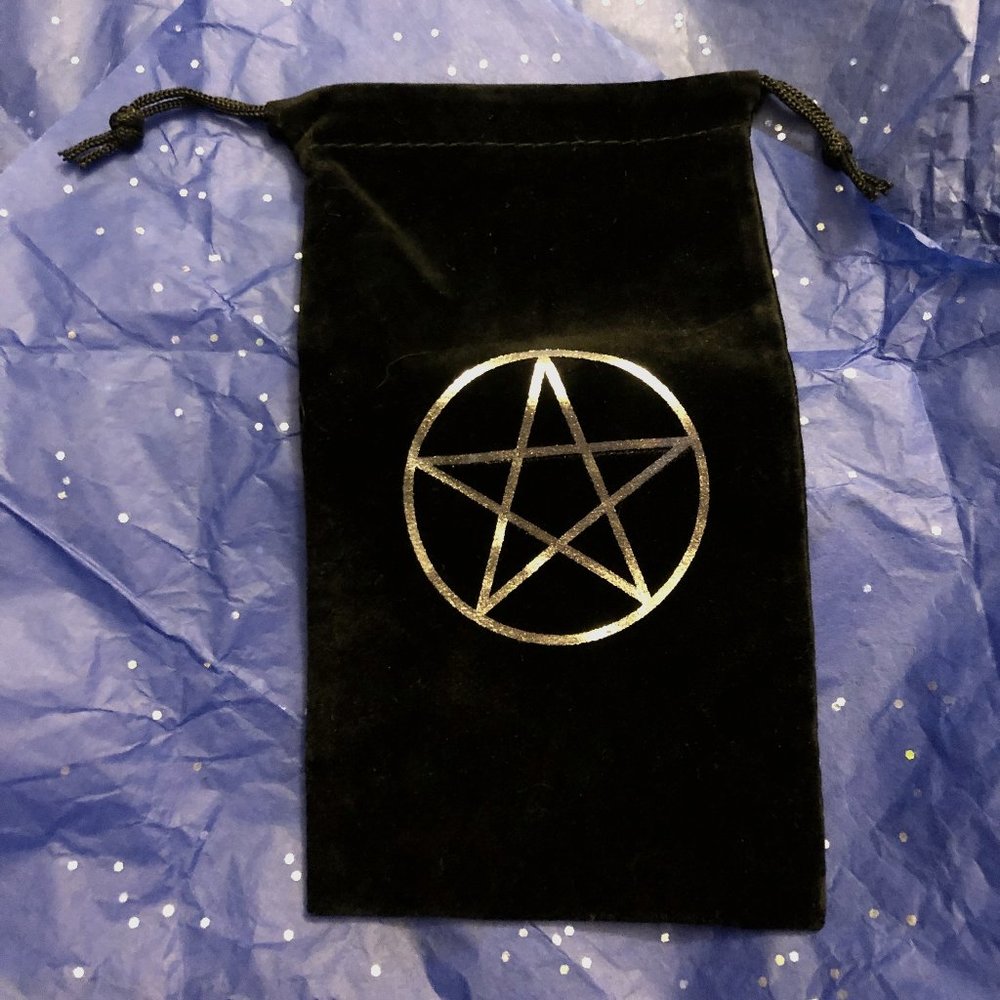 Black Velvet Pentagram Tarot Storage Bag